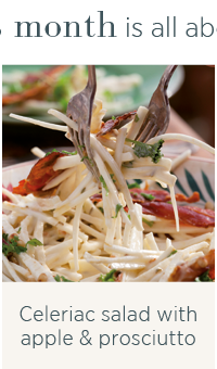 Celeriac salad with apple & prosciutto 