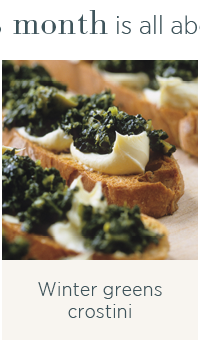 Winter greens crostini 