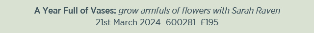 A Year Full of Vases: grow armfuls of flowers with Sarah Raven. 21st March 2024. 600281. £195. 