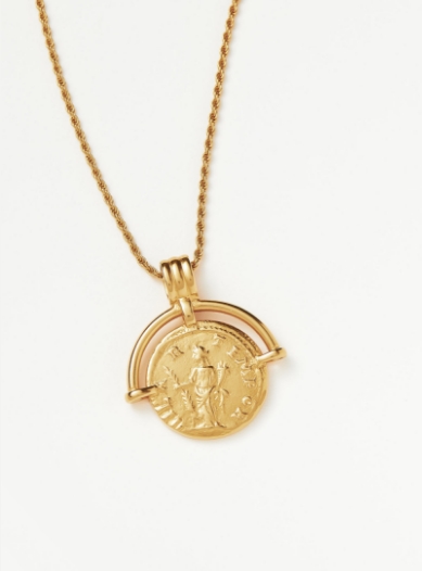 Lucy Williams Engravable Roman Arc Coin Necklace
