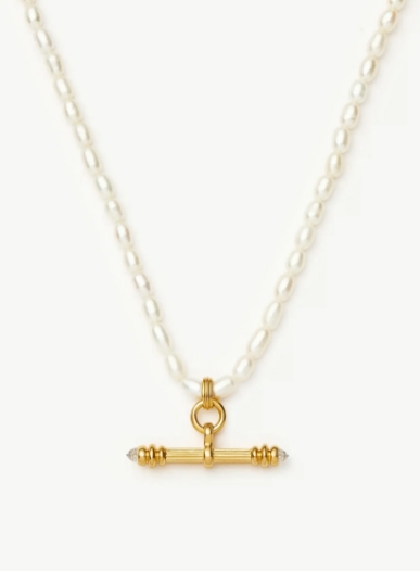 Harris Reed Pearl T-Bar Necklace