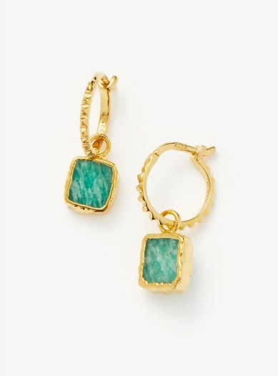 Mini Pyramid Charm Hoop Earrings
