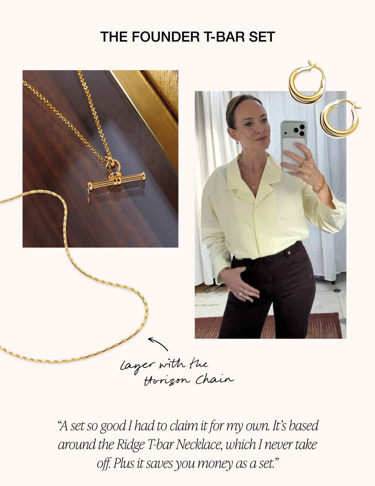 The Founder T-bar Necklace Set