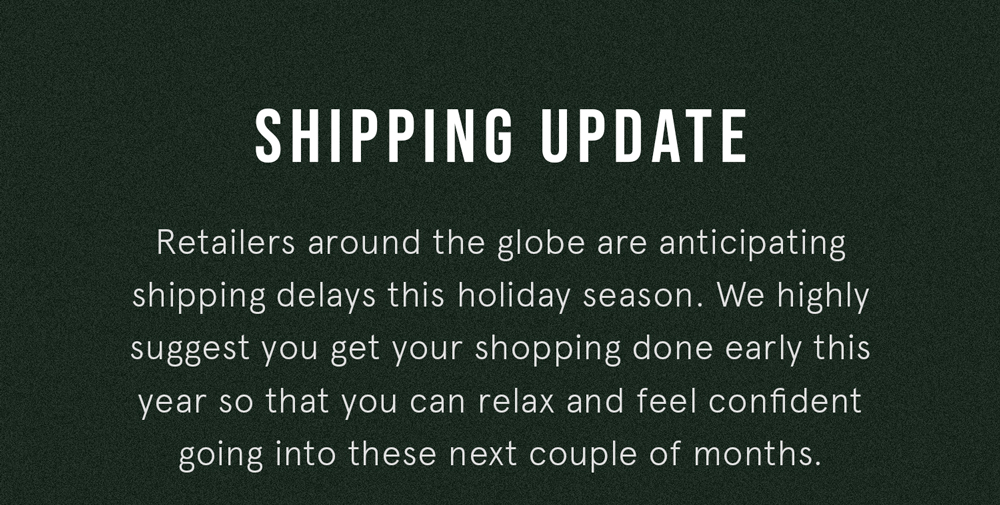 Shipping Update