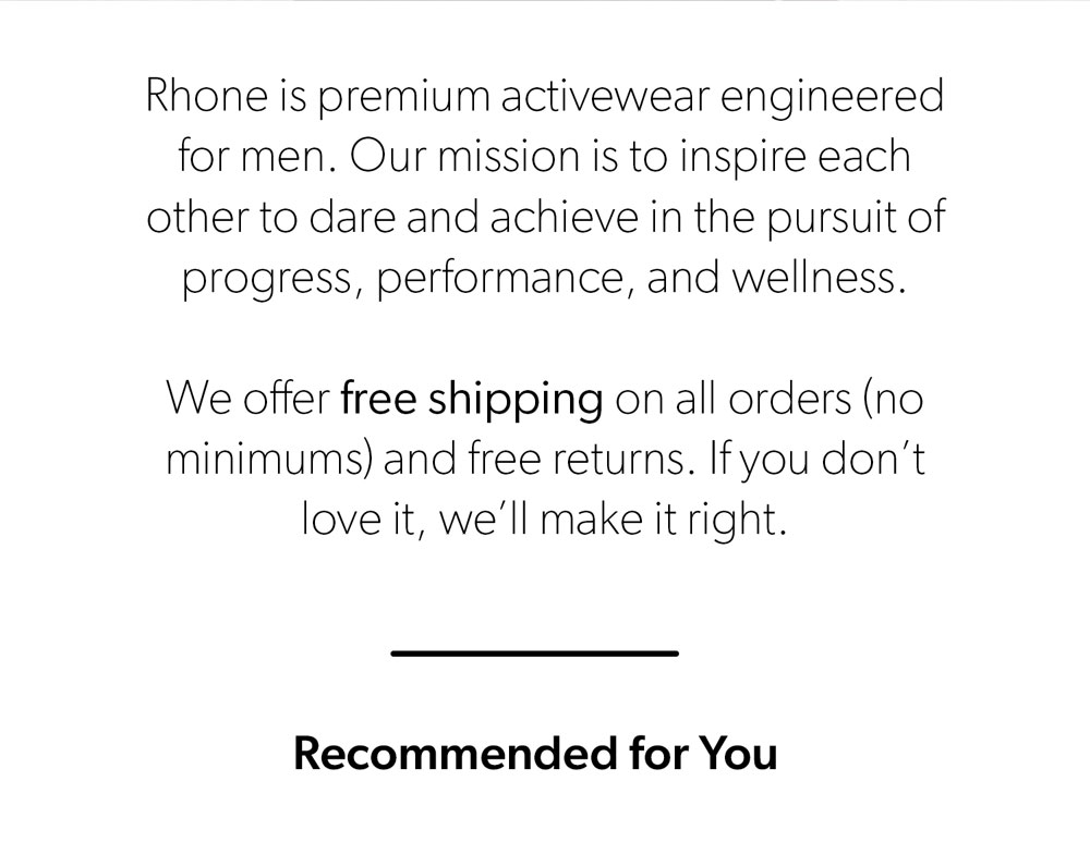 Copy Block - Rhone is premium activewear engineered