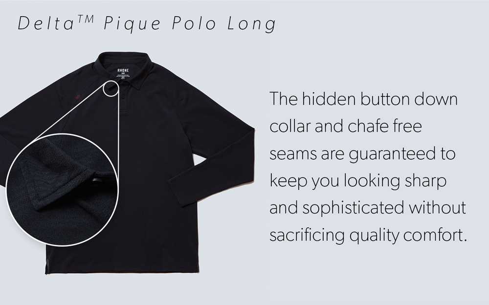 The hidden button down collar and chafe free seams
