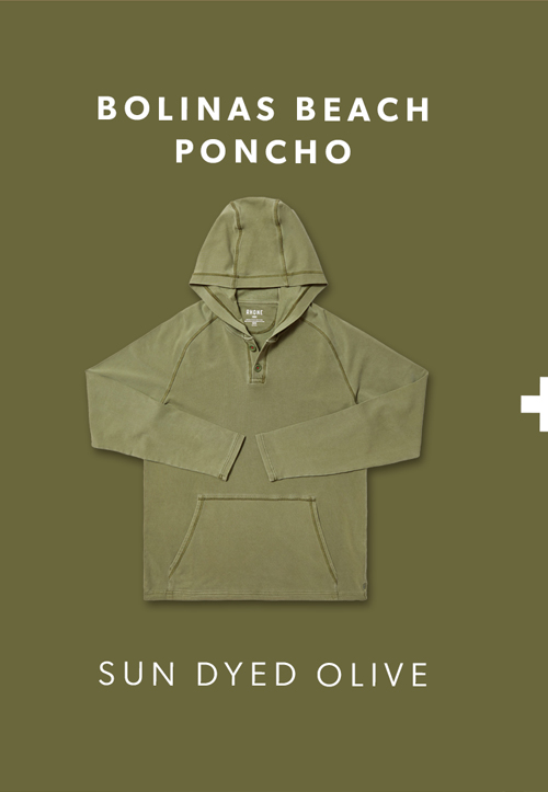 Bolinas Beach Poncho - Sun Dyed Olive