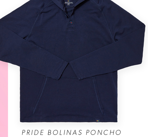 Pride Bolinas Beach Poncho Flat Lay (Navy)