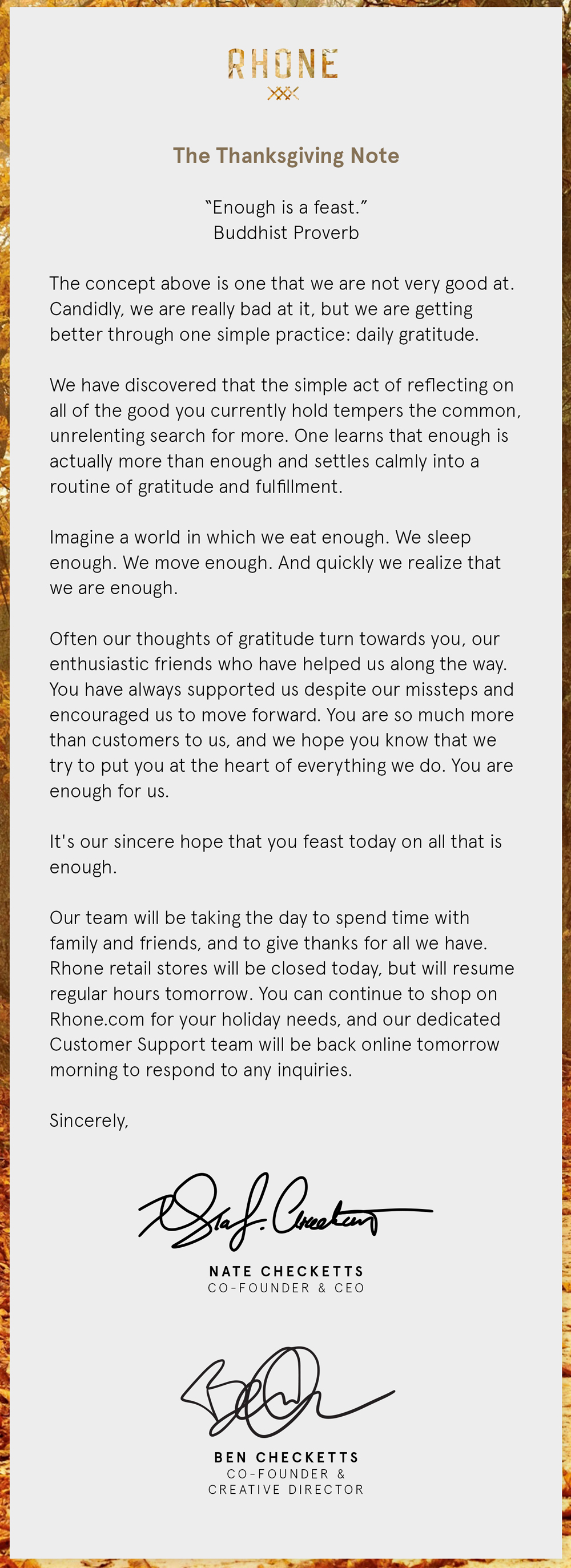 Thanksgiving Day Note