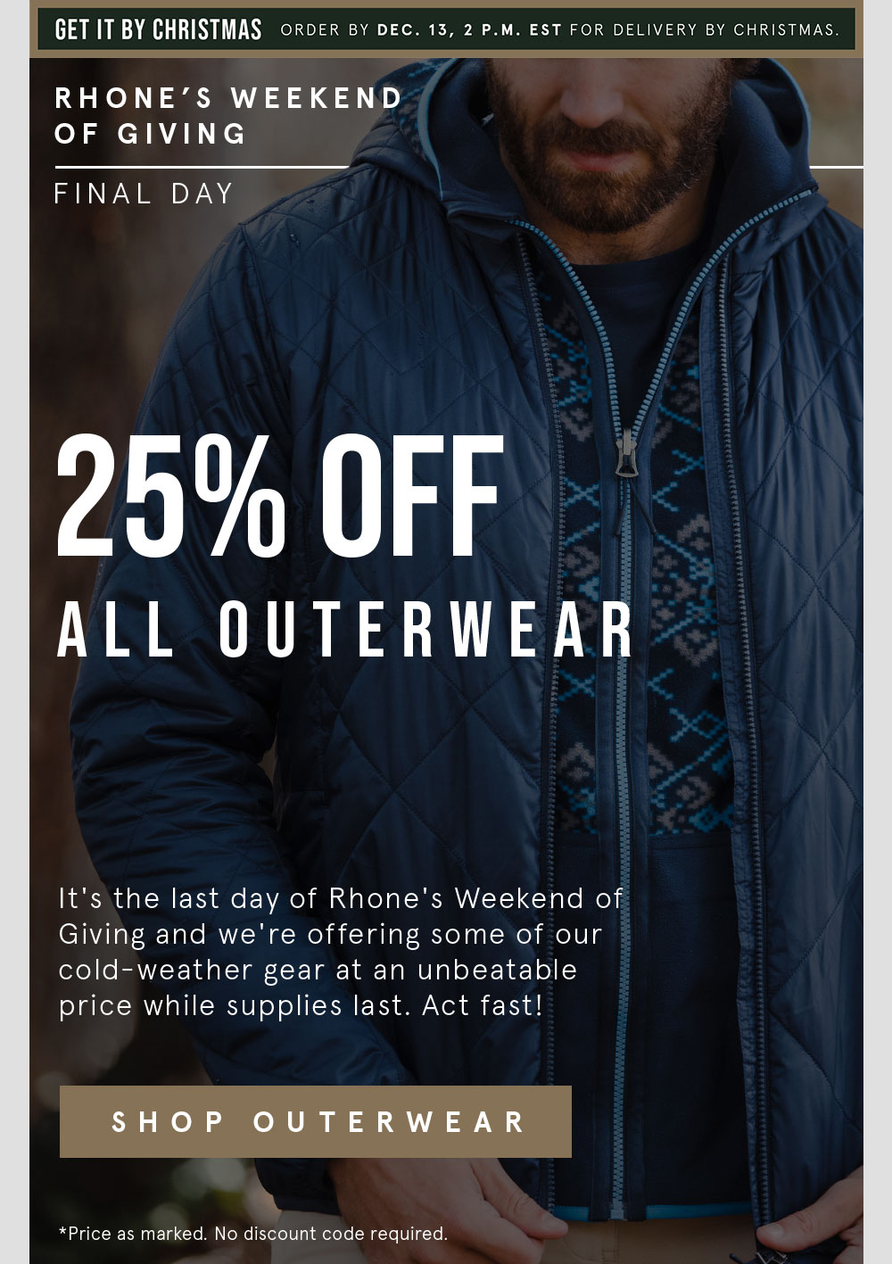25% Off All Outerwear