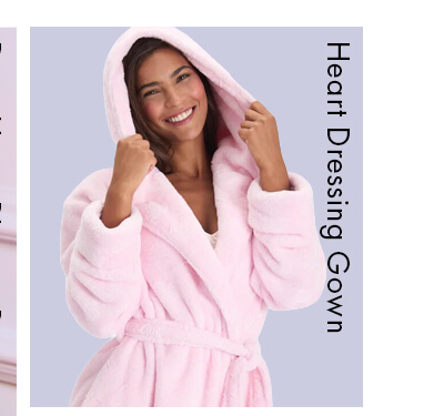Heart fluffy short dressing gown