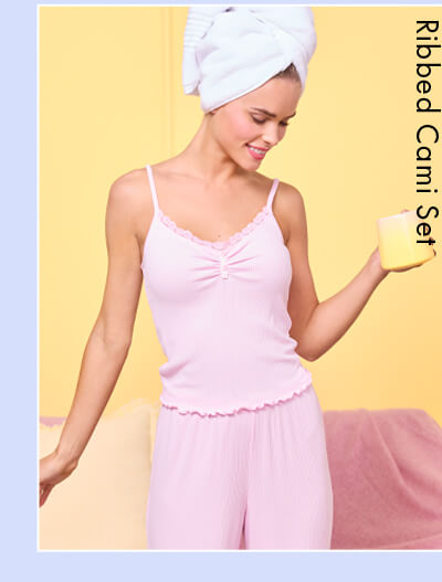 Lace ribbed pyjama set