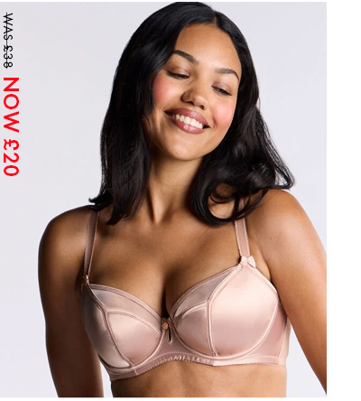 Petal satin plunge bra - Champagne