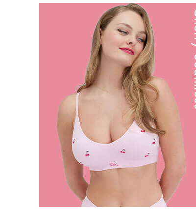 Cherry embroidered seamless bralette