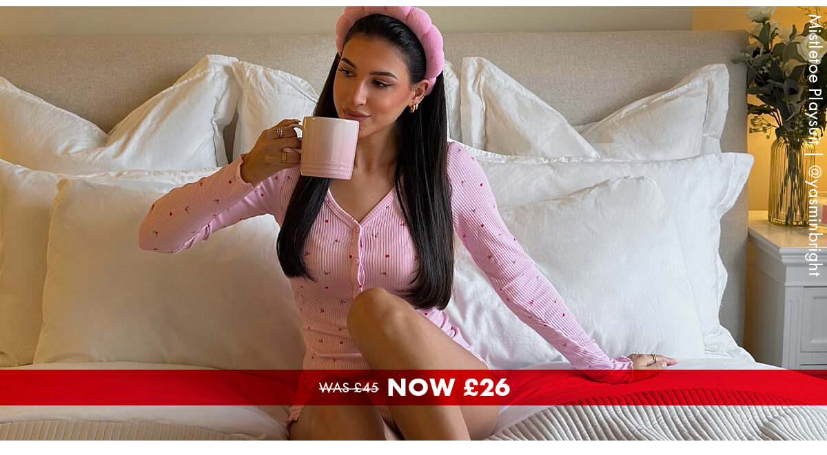 Mistletoe ribbed playsuit