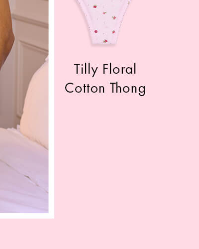 Tilly floral cotton thong