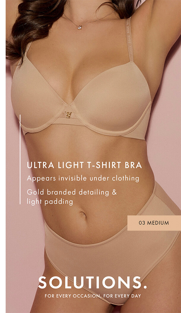 Ultra light microfibre plunge t-shirt bra