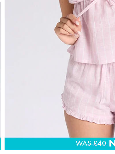 Linen blend stripe cami short pyjama set 
