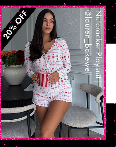 Nutcracker ribbed playsuit