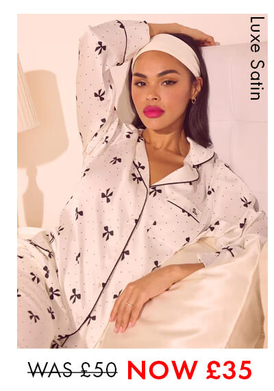 Luxe satin bow pyjama set