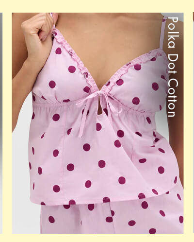 Polka dot cotton short cami set