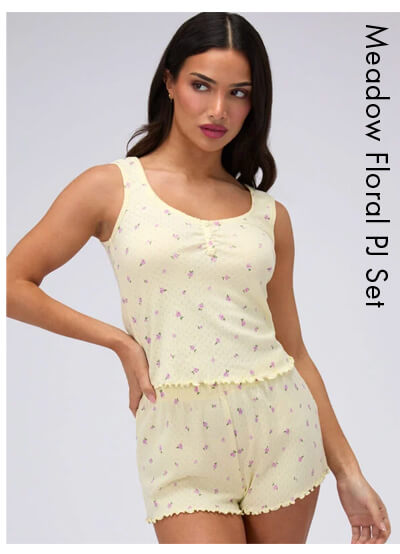 Meadow floral pointelle short pyjama set 