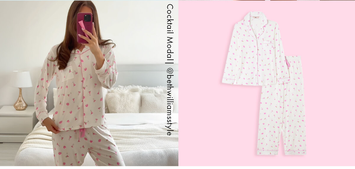 Cocktail modal long pyjama set 