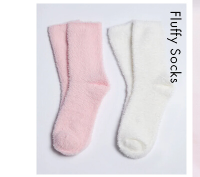 2 pack feather fluffy ankle socks