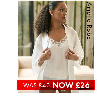 Amelia satin short robe