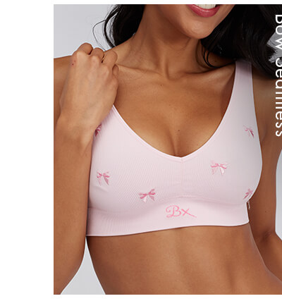 Bow embroidered seamless bralette