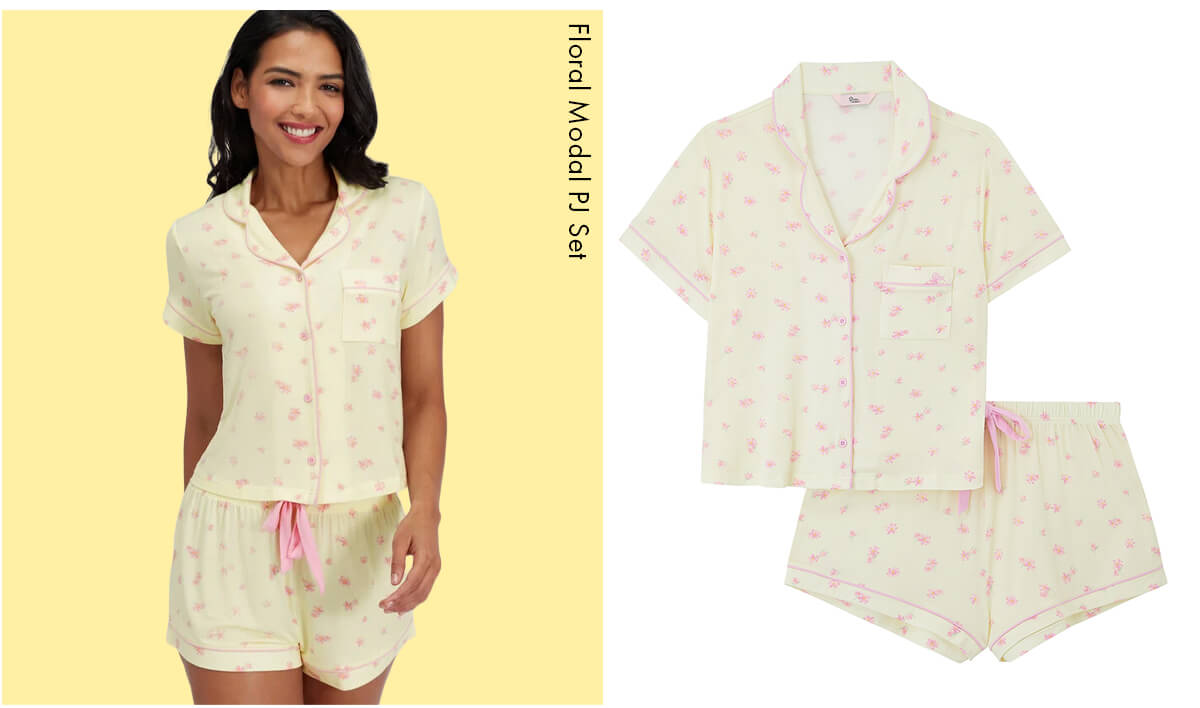 Floral modal short pyjama set