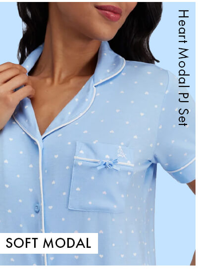 Heart modal long pyjama set 