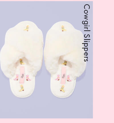 Cowgirl embroidered slider slippers