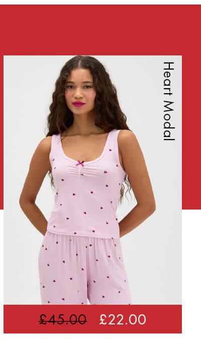 Heart modal long pyjama set