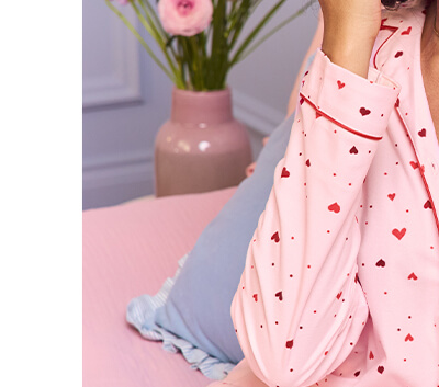 Ditsy heart fleece pyjamas in a bag