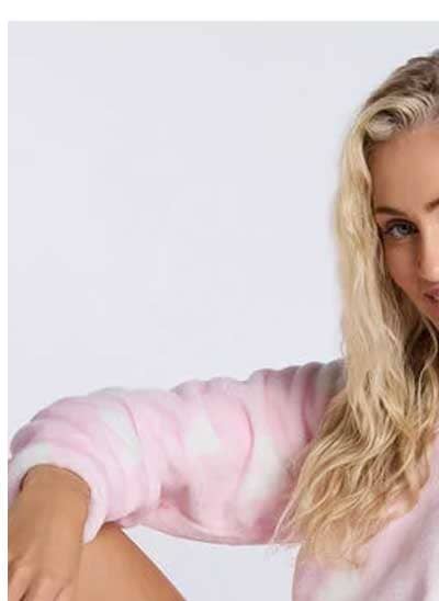 Fluffy heart short lounge set