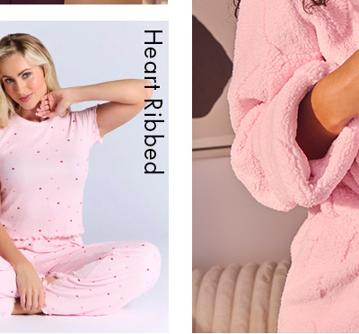 Heart ribbed pyjama set