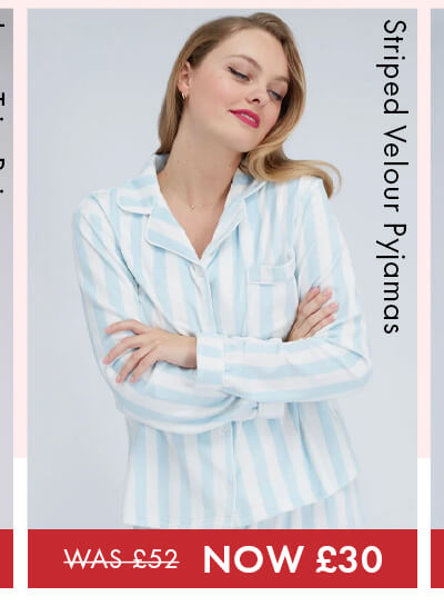 Striped velour pyjama set