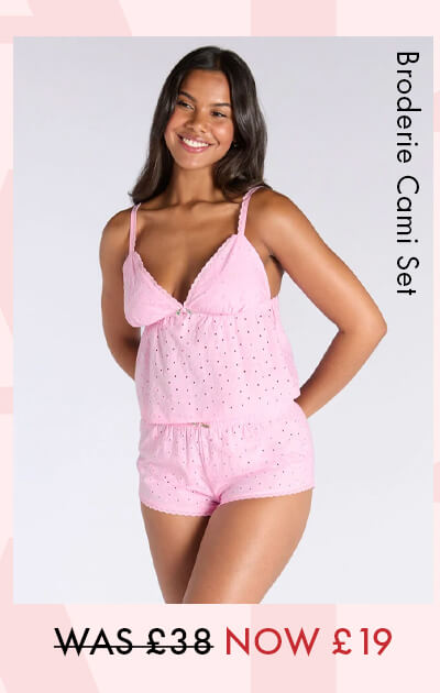 Broderie cotton short pyjama set