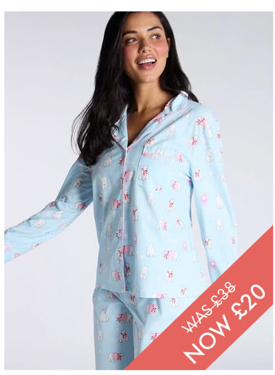 Polar bear fleece pyjamas in a bag