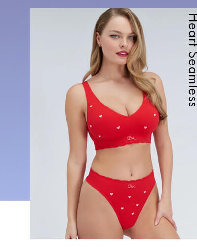 Heart embroidered ribbed seamless bralette