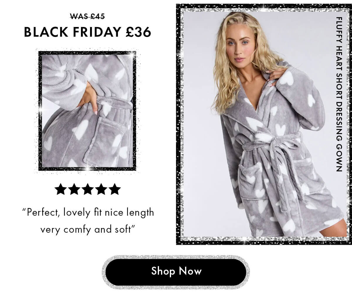 Fluffy heart short dressing gown