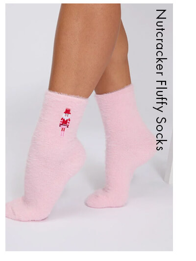 Nutcracker fluffy ankle socks