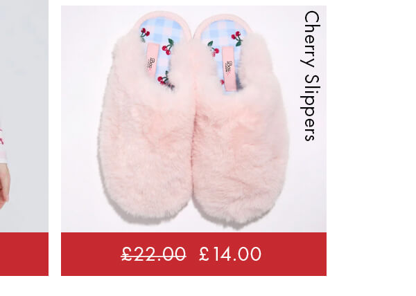cherry embroidered slippers
