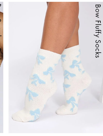 Bow fluffy ankle socks