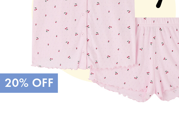 Cherry pointelle short pyjama set 