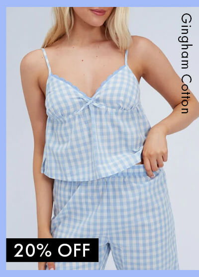 Gingham cotton pyjama set