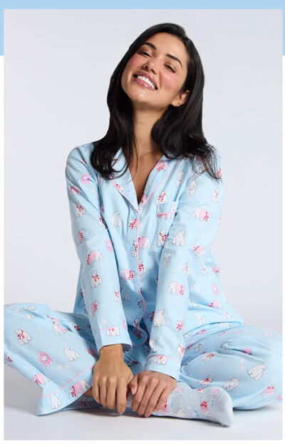 Polar bear velour pyjama set