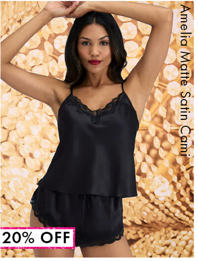 Amelia matte satin cami set