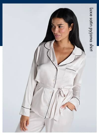 Luxe satin pyjama shirt